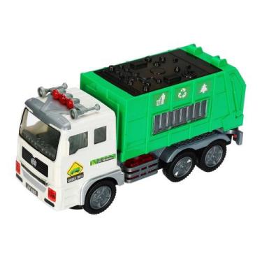 Imagem de Brinquedo Infantil Caminhão de Lixo Bate Volta Som e luzes - Toy King