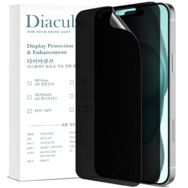 Imagem de Diacube Protetor de tela de privacidade para iPhone 16 Plus [atualizado 27°] [Pacote com 2] [Alta sensibilidade ao toque] [Película PET antiespião] [Fácil instalação com gabarito de alinhamento]