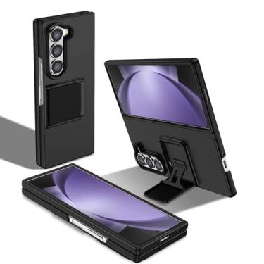 Imagem de Capa para Samsung Galaxy Z Fold 6 / Fold6 5G, capa protetora de silicone TPU resistente para PC Galaxy Z Fold 6 com suporte, capa de telefone militar à prova de choque para Samsung Z Fold 6 5G preta