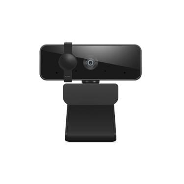 Imagem de Lenovo Webcam HD 1080p (300 FHD) - Câmera de monitor com ângulo amplo de 95 graus, panorâmica e inclinação de 360 graus e microfones duplos - Câmera de mesa anexável com obturador de privacidade -
