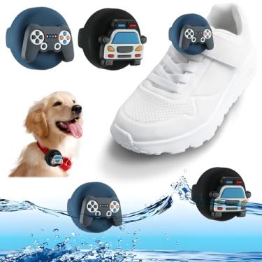 Imagem de Pacote com 2 suportes AirTag para cadarços infantis, capa de silicone invisível resistente ao desgaste para crianças, acessórios para crianças e animais de estimação (carro + alça)