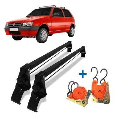 Imagem de Rack Teto Fiat Uno Mille 2 Pts 84 À 2013 + 2 Cintas Catraca - Vhip
