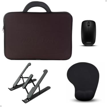 Imagem de Pasta Notebook Feminina Mouse Gamer Suporte Mesa Apoio Para Mouse Kit Pc (Marrom, 14.1")
