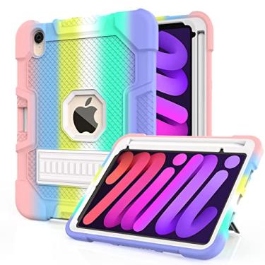 Imagem de Rantice Capa para iPad Mini 6 2021, iPad Mini 7 (A17 Pro) 2024, com suporte de carregamento e suporte para Apple Pencil de 2ª geração, capa híbrida resistente à prova de choque para iPad Mini 6ª/7ª