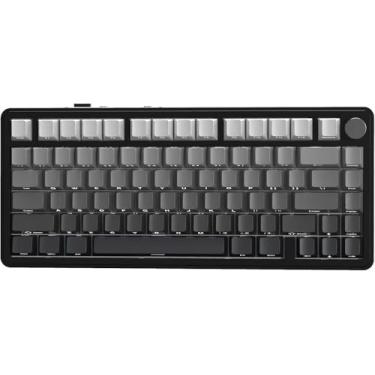 Imagem de Teclado mecânico sem fio X85, 82 teclas TKL Bluetooth 5.0/2.4GHz/USB-C, teclado Custon hot-swappable, controle de botão, construção de gaxeta, teclado RGB retroiluminado (Negro)