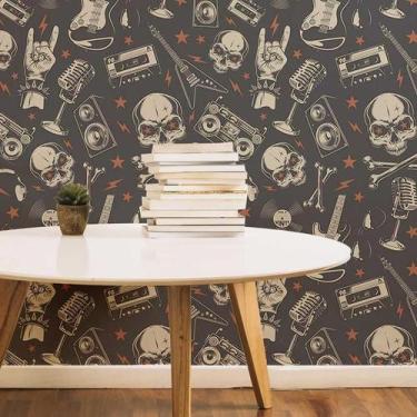 Imagem de Papel de Parede Adesivo Rock'N Roll Retrô N05085 0,58X2,5M - Adesivo B