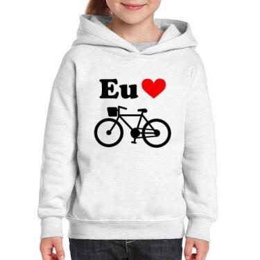 Imagem de Moletom Infantil Eu Amo Bicicleta - Foca na Moda, Branco, 6