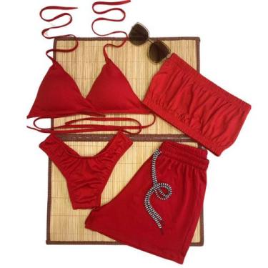 Imagem de Conjunto de Biquíni com top e Short em Tecido Suplex - Gringas Model