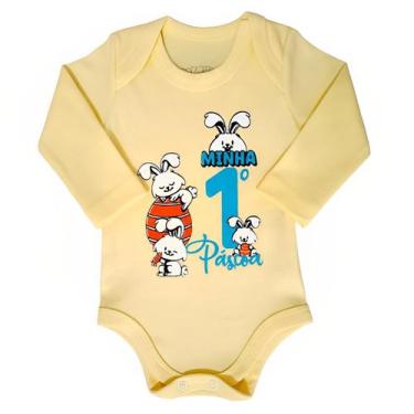 Imagem de Body Bebê Páscoa Coelho Temático Mesversário Menino Menina - Patrulha 