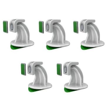 Imagem de Prendedor de porta magnético adesivo para porta pivotante Branco - 5 u
