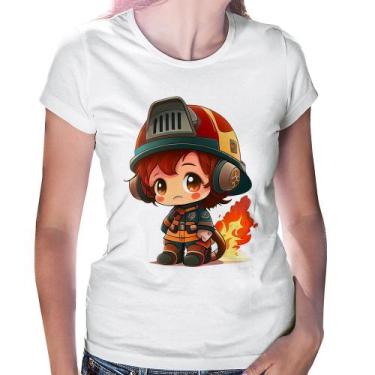 Imagem de Baby Look Bombeiro Mirim - Foca na Moda, Branco, G