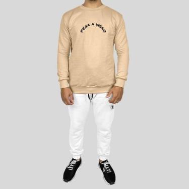 Imagem de Conjunto Calça e Blusa Moletom Careca Sem Capuz Algodão PV - MP Moda M