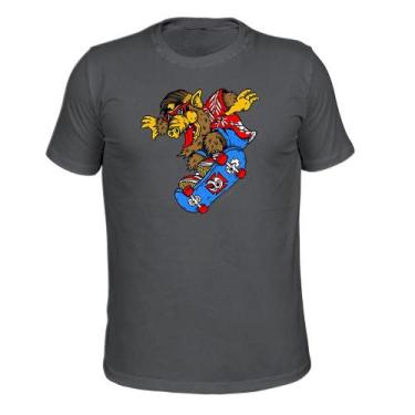 Imagem de Camiseta Plus Size Unissex Malha 30.1 Skatista - Surprass, Grafite, G3