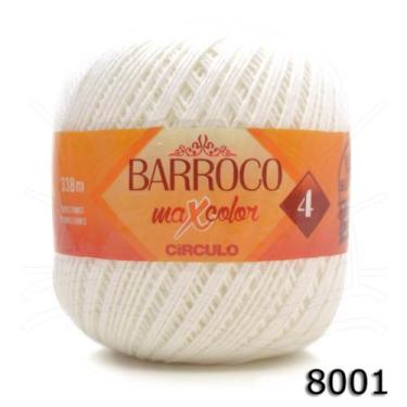 Imagem de Barbante Barroco MaxColor nº 4 200g - CÍRCULO, 8001 BRANCO