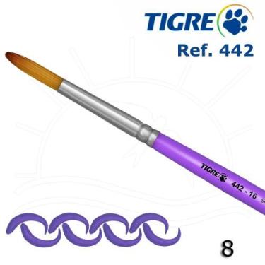 Imagem de Pincel Tigre 442 - Redondo Sintético Mesclado, 08