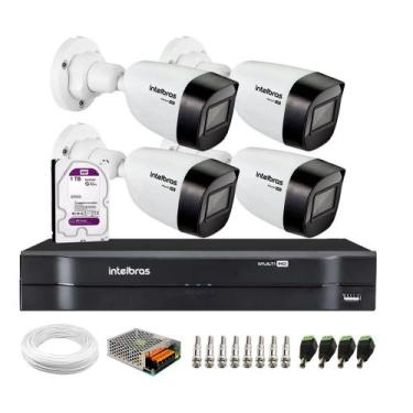 Imagem de Kit Cftv 4 Câmeras Multi Hd 720 1120b Intelbras Dvr Multi Hd 1tb