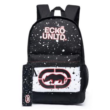 Imagem de Mochila Resistente Reforçada Dia a Dia Escolar Trabalho Ecko, U, PRETO