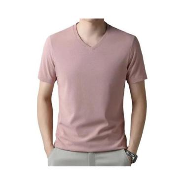 Imagem de Camiseta Masculina Gola V Waffle - Confortável para o Verão 2024, BR-G