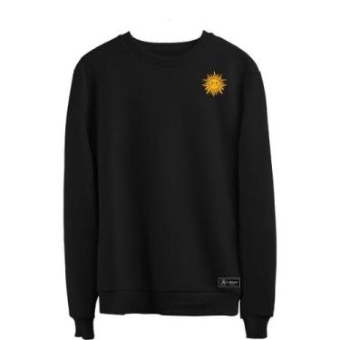 Imagem de Blusão Moletom Sol Masculino e Feminino Personalizado sem Capuz gola R