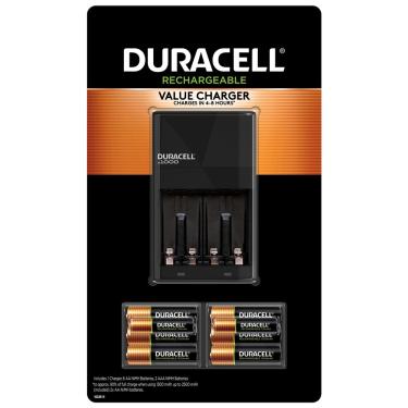Imagem de Carregador de bateria Duracell Ion Speed 1000 com 6 pilhas aa e 2 pilhas aaa