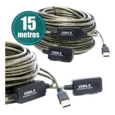 Imagem de Cabo Extensor USB 2.0 Ativo Amplificado 15m Logitech C920 - OEM