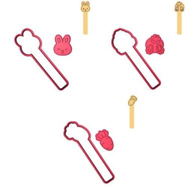 Imagem de Kit 3 Cortadores Páscoa Stick Coelho Cenoura Bumbum - DOCE IMPRESSO, 1
