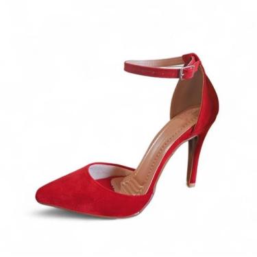 Imagem de Salto Alto Scarpin Fino 10 Cm Com Fivela  Ajustável Casual - Flor de l