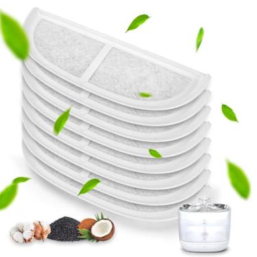 Imagem de Filtro de fonte de água para gatos, filtros de substituição de filtro de fonte de gato compatíveis com fonte de água para animais de estimação de aço inoxidável Eufy 3L/2,976.7 g, pacote com 8