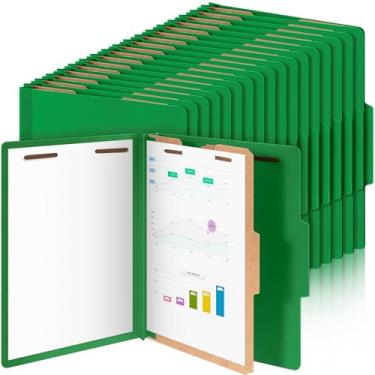 Imagem de Skyygemm 48 pastas de classificação, tamanho carta, material de volta às aulas para professores, estudantes, 1 divisória de pasta de arquivo de prensa a granel com 2 fixadores, organizador de arquivos