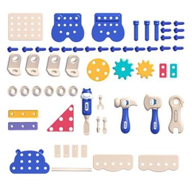 Imagem de Playset de bancada infantil, conjunto de ferramentas de brinquedo - Brinquedo de banco de ferramentas pequeno Brinquedo de banco de trabalho - Criança fingir brincar brinquedos criativos conjunto de b