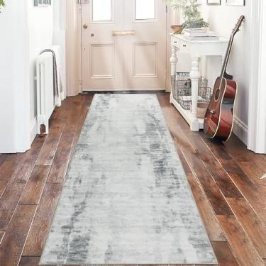 Imagem de famibay Tapete de corredor de corredor de 3 metros moderno abstrato para corredores com forro de borracha tapete de corredor de lã sintética antiderrapante lavável tapetes longos para corredor de