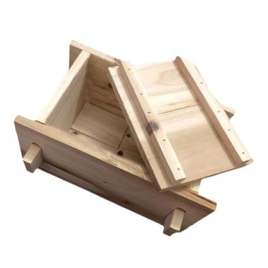 Imagem de IEUDNS Prensa de tofu de madeira, prensa de queijo, faça você mesmo, ferramenta de fabricação de coalhada de feijão, para casa, folha de feijão, 11cmx15cmx8.8cm