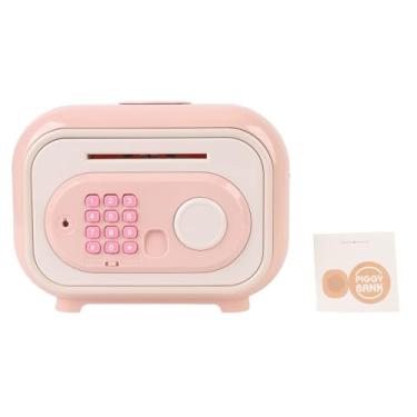 Imagem de Cofrinho Infantil, Cofrinho Infantil, Caixa de Economia de Senha Inquebrável, Rolamento Automático, Cofrinho Eletrônico Seguro para Meninos e Meninas Com Adesivo (Rosa)