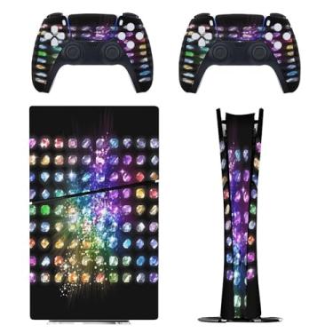 Imagem de Skin for PS5 Slim Digital Edition, capa adesiva para console e controle PlayStation 5, película protetora removível fácil de envolver acessórios para jogos, decalque capa completa - padrões artísticos