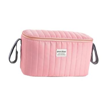 Imagem de Dynwave Saco organizador de carrinho de criança saco de fraldas de grande capacidade para brinquedos de garrafa fralda, Rosa