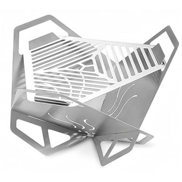 Imagem de Mini churrasqueira, fogão de acampamento portátil de aço inoxidável, churrasqueira de mesa dobrável para acampamento ao ar livre, viagens, piquenique (pequeno)