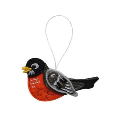 Imagem de Fancyes Ornamento de Pássaro de Feltro Pendurado Decoração Festival Decoração de Natal Ornamento de árvore de Natal para Aniversário Janela Mantel, Laranja