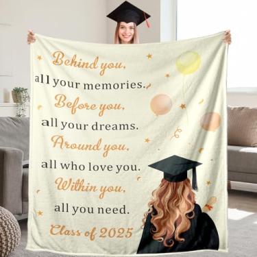 Imagem de Presentes de formatura Class of 2025 para ela presentes de formatura cobertor 152 x 127 cm Phd Masters Degree Presentes de formatura para faculdade ensino médio presentes de formatura para mulheres