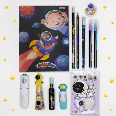 Imagem de Kit Surpresa Material Escolar Papelaria Criativa Menino Astronauta Presente Aniversário, Dia das Crianças, Natal, Menina, adolescente, artístas
