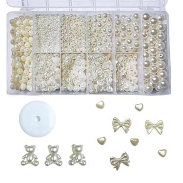 Imagem de Kits de Miçangas Coloridas + Organizador p/montar Pulseira Colar Infantil Pérola Entremeio Missanga Artesanato (Kit18: 2.850pçs - 10x20cm)