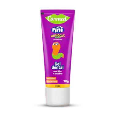 Imagem de Carmed Fini Minhocas Gel Dental com Flúor Sabor Maçã Verde 70g