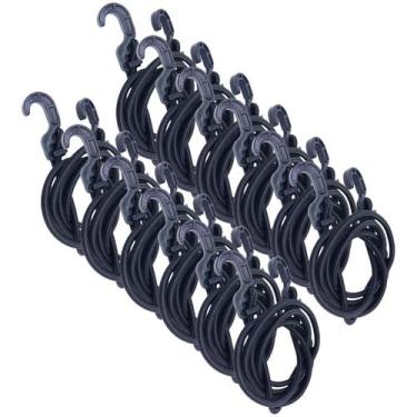 Imagem de Kit 12 Extensor Corda Elástico 1,5M Gancho Plástico Amarrar Carga Baga