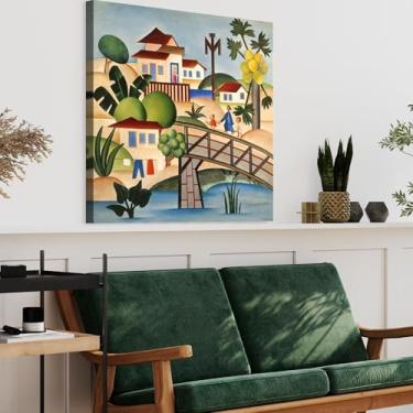 Imagem de Quadro Tarsila do Amaral O Mamoeiro 1925 Obra de Arte Moderna em Tela Acetinada (30x30cm)