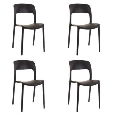 Imagem de Kit 4 Cadeiras De Jantar Nina Preta