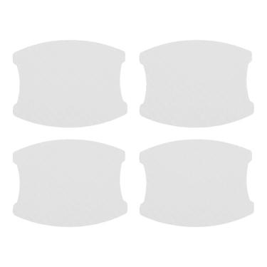 Imagem de INFINAUTO Protetor contra arranhões de maçaneta de porta de carro 3D, película protetora de maçaneta de porta de carro de 68 x 85 mm, fibra de carbono branca, 4 peças