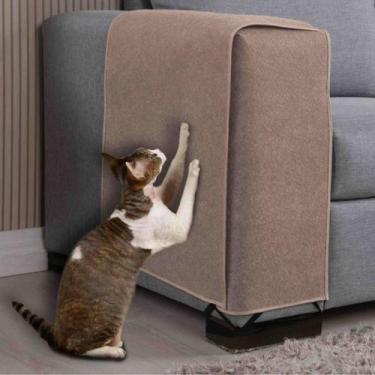 Imagem de Protetor de Braço de Sofá Arranhador Gatos Kit 2 Peças Bege - Charme d