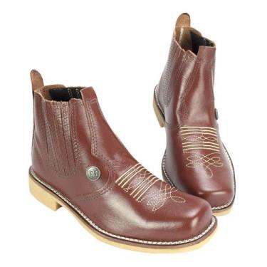 Imagem de Botina em couro Vaqueta Bico Quadrado - Selaria Vertentes, Sv46016, 39