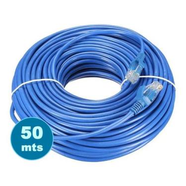 Imagem de Cabo Fio Internet Rede 50 Metros C/conector Nas Pontas Rj45 - NEWDAY