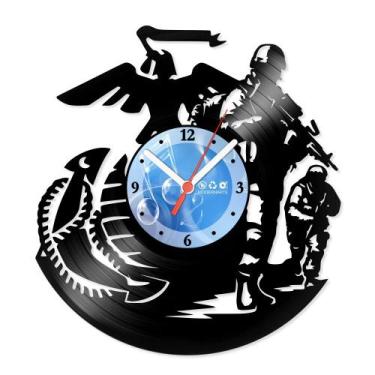 Imagem de Relógio De Parede Disco Vinil Profissões - Fuzileiro Naval - VPR-052 -