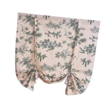 Imagem de IEUDNS Amarrar o tratamento da janela de cortina de cortina de cortina de cortina de linho semi sombreamento de algodão pequena cortina de janela para quarto, 80 Cmx140 Cm